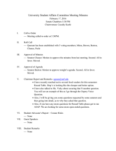 University Student Affairs Committee Meeting Minutes