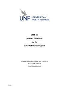 Undergraduate Nutrition Student Handbook