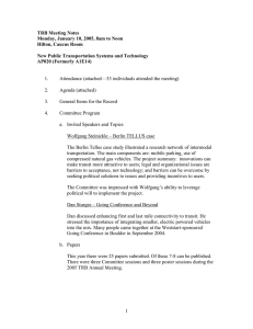 TRB Meeting Notes Monday, January 10, 2005, 8am to Noon