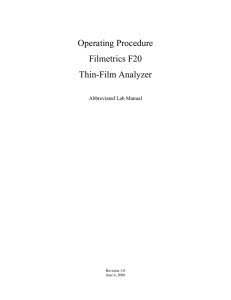 Operating Procedure Filmetrics F20 Thin-Film Analyzer