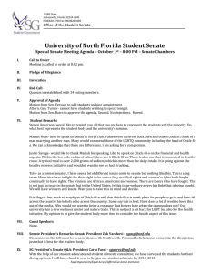 University of North Florida Student Senate Office of the Student Senate