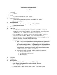 Student Advocacy Committee Agenda July 2, 2012 I. Call to Order