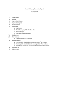Student Advocacy Committee Agenda April 9, 2012  I.