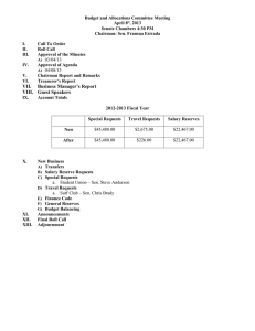 Budget and Allocations Committee Meeting April 8 , 2013 Senate Chambers 4:30 PM