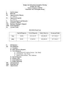 Budget and Allocations Committee Meeting October 18 , 2013 Senate Chambers 1:00 PM