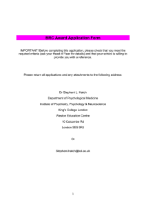 BRC Maths Computer Science & Health Award 2016 Application Form