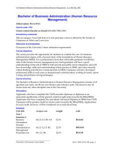 Bachelor of Business Administration (Human Resource Management)