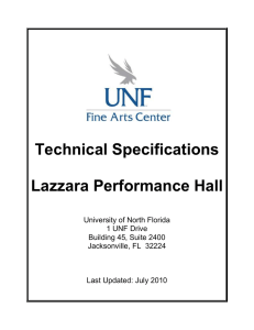 Technical Specifications Lazzara Performance Hall