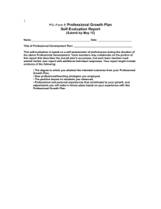 Professional Growth Plan Self-Evaluation Report 1 PG--Form E