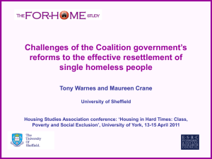 Challenges of the Coalition government’s reforms to the effective resettlement of