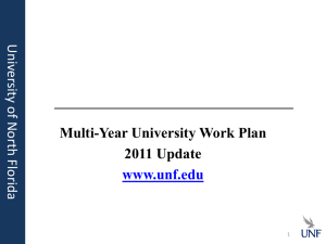 Multi-Year University Work Plan 2011 Update www.unf.edu Un