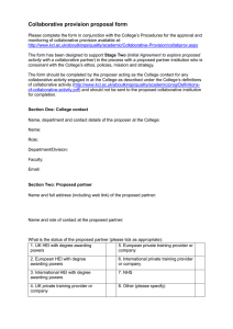 Collaborative provision proposal form