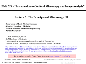 Lecture 3: The Principles of Microscopy III