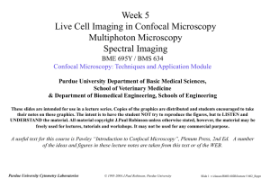 Week 5 Live Cell Imaging in Confocal Microscopy Multiphoton Microscopy Spectral Imaging