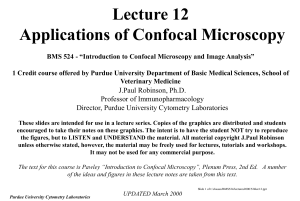 Lecture 12 Applications of Confocal Microscopy
