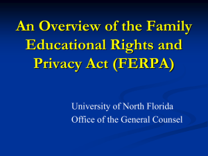 An Overview of the Family Educational Rights and Privacy Act (FERPA)