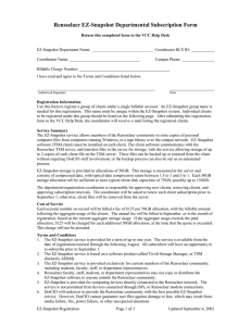 Rensselaer EZ-Snapshot Departmental Subscription Form