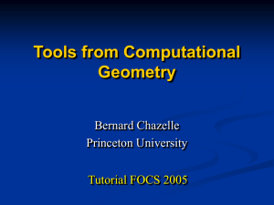 Tools from Computational Geometry