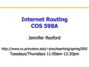 Internet Routing COS 598A Jennifer Rexford Tuesdays/Thursdays 11:00am-12:20pm
