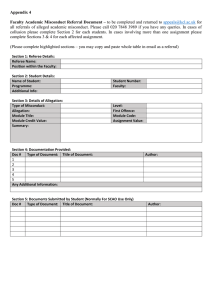 MISCONDUCT REFERRAL FORM FOR STAFF