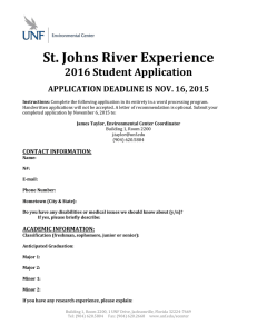 2016 St. Joh ns River Experience Student Application