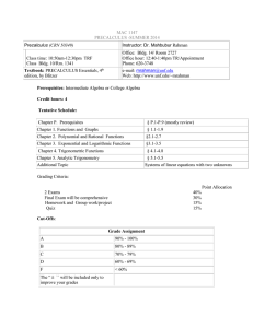MAC 1147 PRECALCULUS -SUMMER 2014  calculus (CRN 50349)