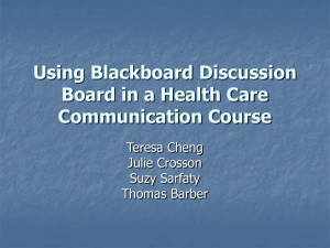 Using Blackboard Discussion Board in a Health Care ...