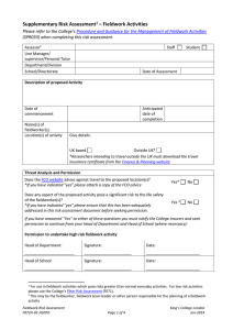 Fieldwork Risk Assessment Form
