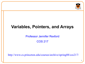 Variables, Pointers, and Arrays