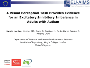 A visual perceptual task provides evidence for an excitatory: inhibitory imbalance in Adults with Autism