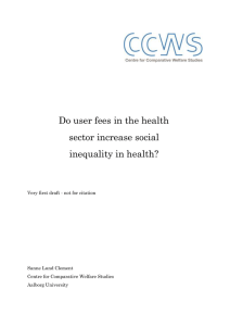 User fees in the health sector ESPANet 2007