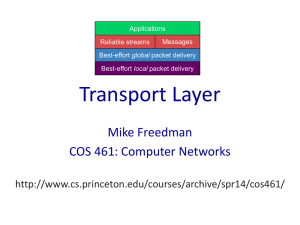Transport Layer Mike Freedman COS 461: Computer Networks