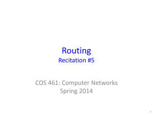 Routing Recitation #5 COS 461: Computer Networks Spring 2014