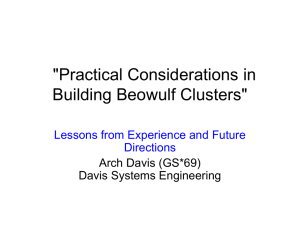 Practical Considerations in Building Beowulf Clusters