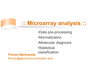 :: Microarray analysis :: •Data pre-processing •Normalization •Molecular diagnosis