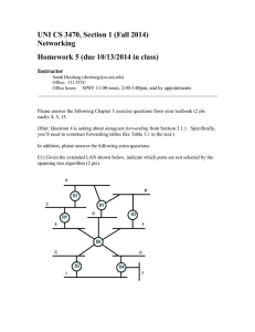 UNI CS 3470, Section 1 (Fall 2014) Networking