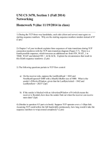 UNI CS 3470, Section 1 (Fall 2014) Networking