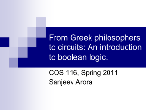 From Greek philosophers to circuits: An introduction to boolean logic.