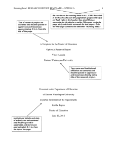 Research Report Template Option A (Action Research)