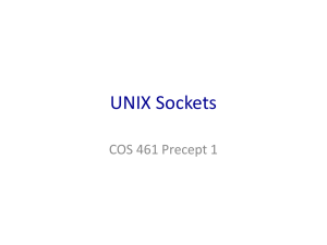 UNIX Sockets COS 461 Precept 1