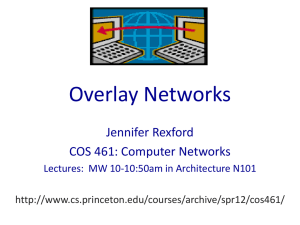 Overlay Networks Jennifer Rexford COS 461: Computer Networks