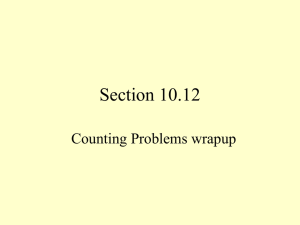 Section 10.12 Counting Problems wrapup