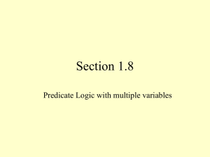 Section 1.8 Predicate Logic with multiple variables