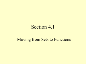 Section 4.1 Moving from Sets to Functions