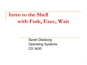 Intro to the Shell with Fork, Exec, Wait Sarah Diesburg Operating Systems