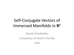 Self-Conjugate Vectors of R Daniel Dreibelbis University of North Florida