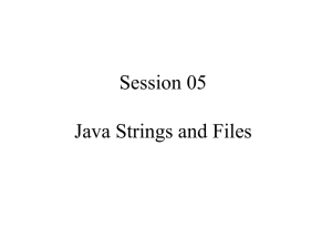 Java Strings and Files