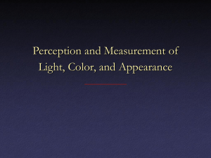 Perception and Measurement of Light, Color, and Appearance
