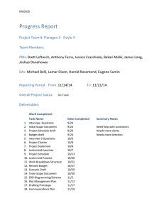 Progress Report 11/21