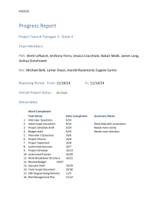 Progress Report 11/14